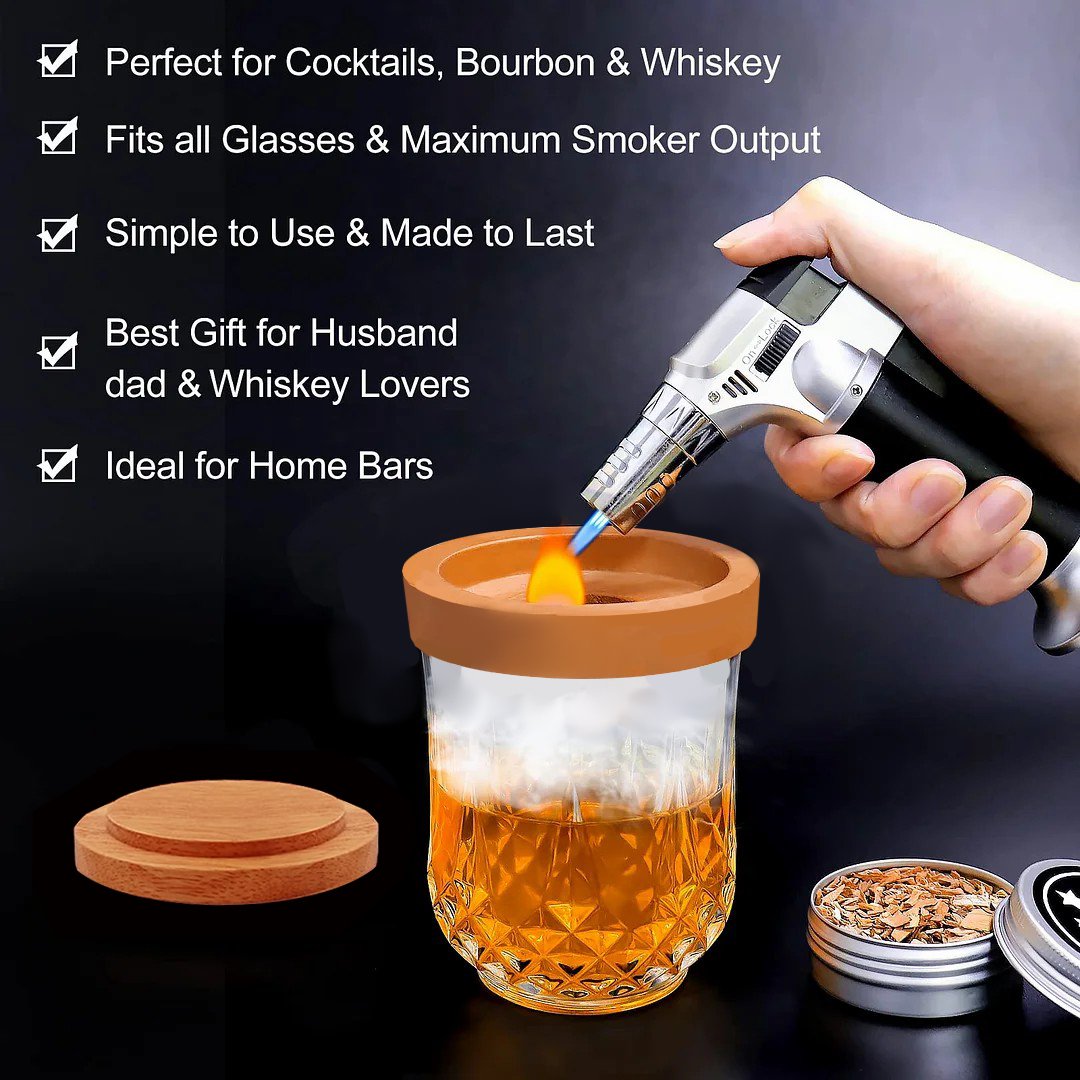 BowLift | Cocktail Smoker with 8 flavors -Bourbon Whiskey Gifts for Men