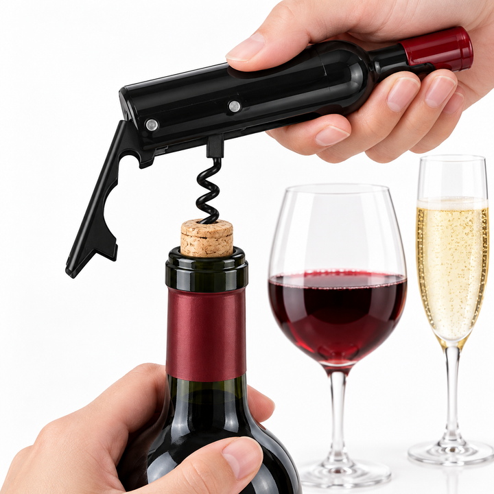 Folding Bottle-Shaped Corkscrew Pocket Wine Opener Bowlift