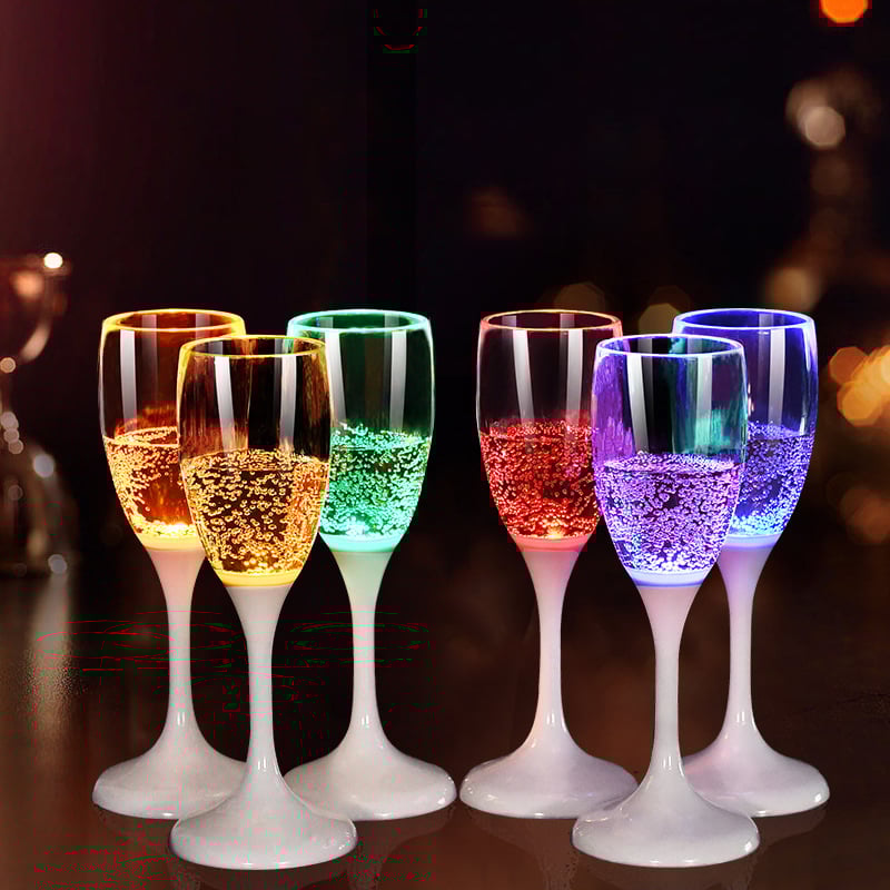BowLift | LED Wine Glasses | Light-Up Drinkware with 6 Colors | Liquid-Activated | Reusable Party Cups 4–8oz