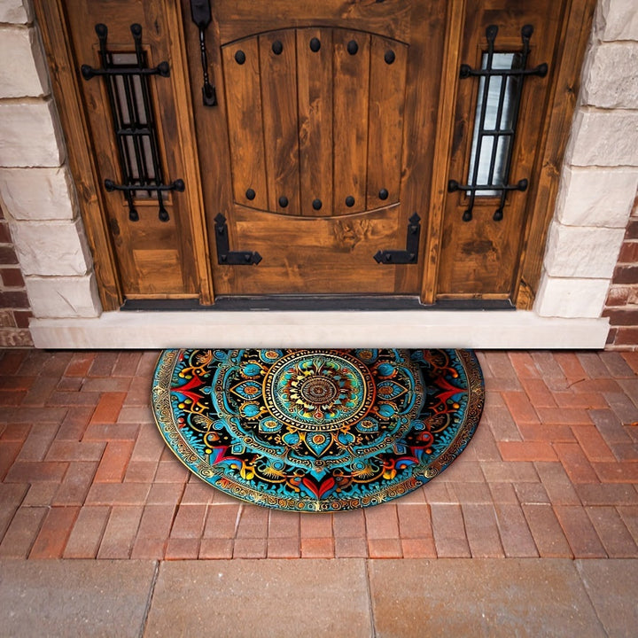 BowLift | Door mat half round mandala design rug