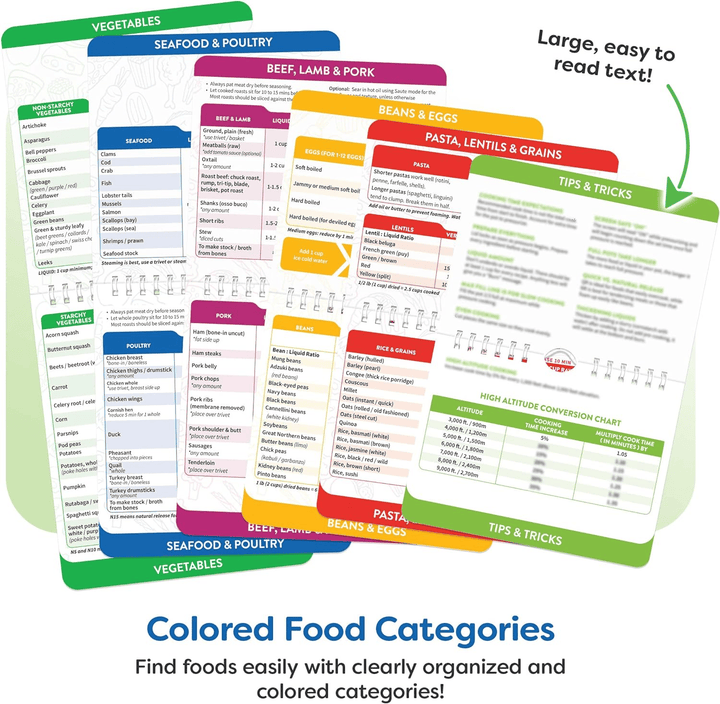 BowLift | Air Fryer Cheat Sheet Magnets Cooking Instructions Booklet