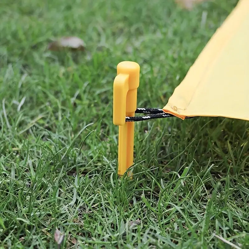 BowLift | Plastic Tent Stakes with Hooks – Camping Tent Pegs for Tarps and Canopies
