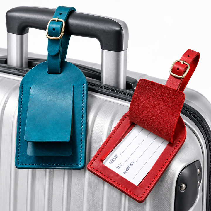 Leather Luggage Tag with Adjustable Buckle Bowlift