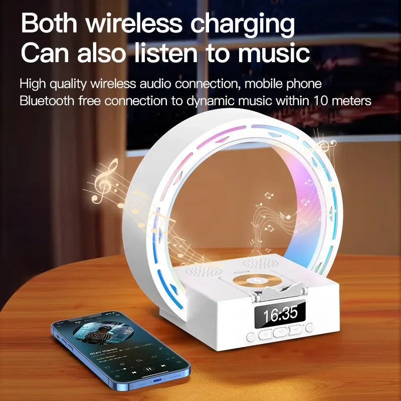 BowLift | 4-in-1 Bluetooth speaker lamp with charging pad and alarm clock