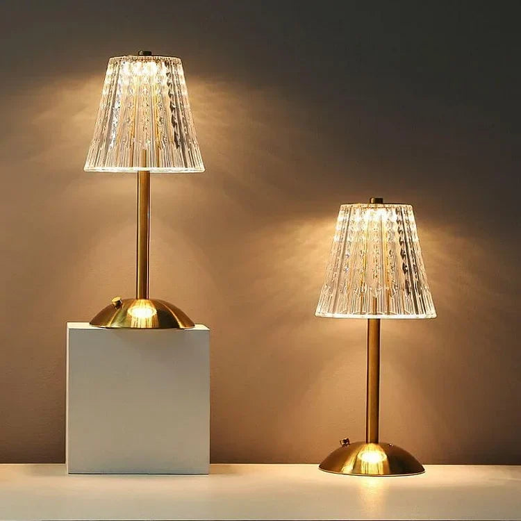 AuraLux - Luxury Gold Crystal TaBowlifte Lamp with Touch Control and DimmaBowlifte LED Lighting | Bowlift