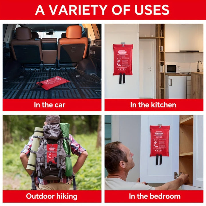 Fireproof fiberglass fire blanket – Compact safety blanket for home, kitchen, and car | Bowlift