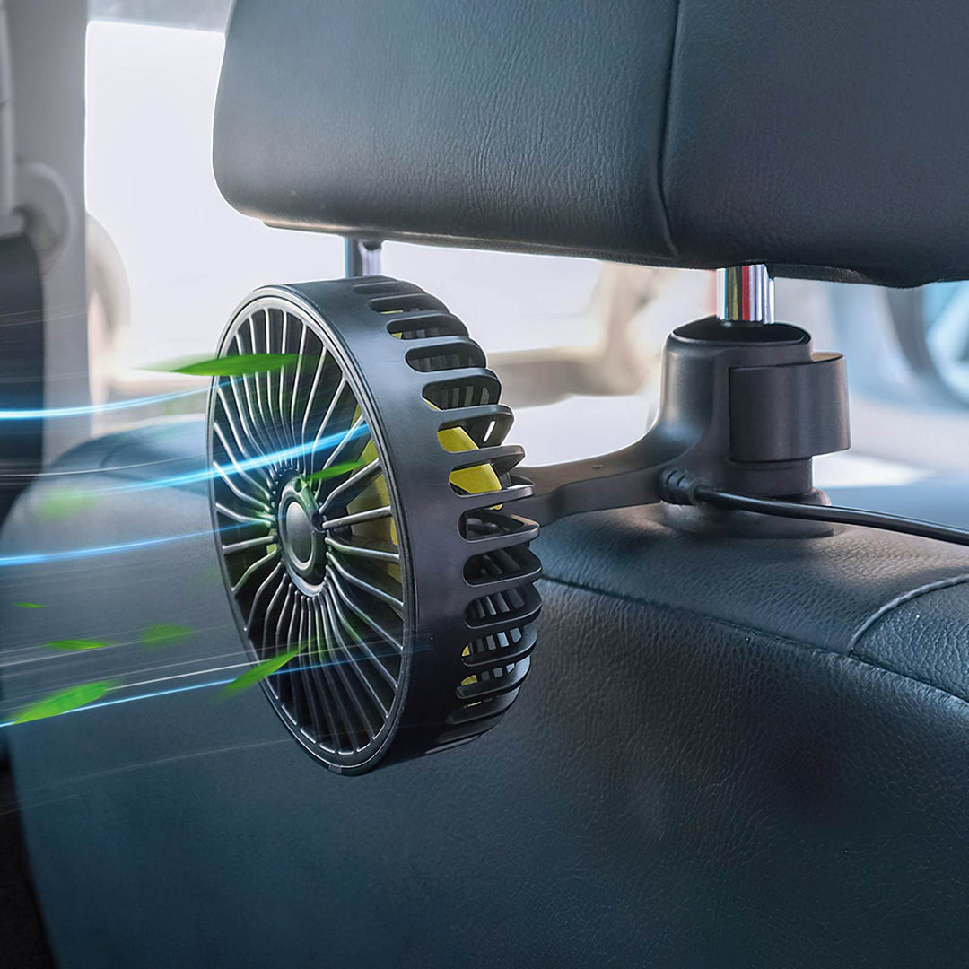 Portable Car Fan Cooler with USB and 3 Wind Settings | Bowlift