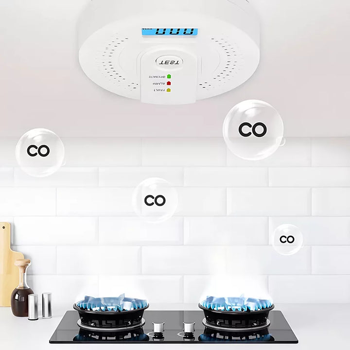 BowLift | Carbon Monoxide Detector | Reliable Alarm Sensor with LCD Display for Home Safety
