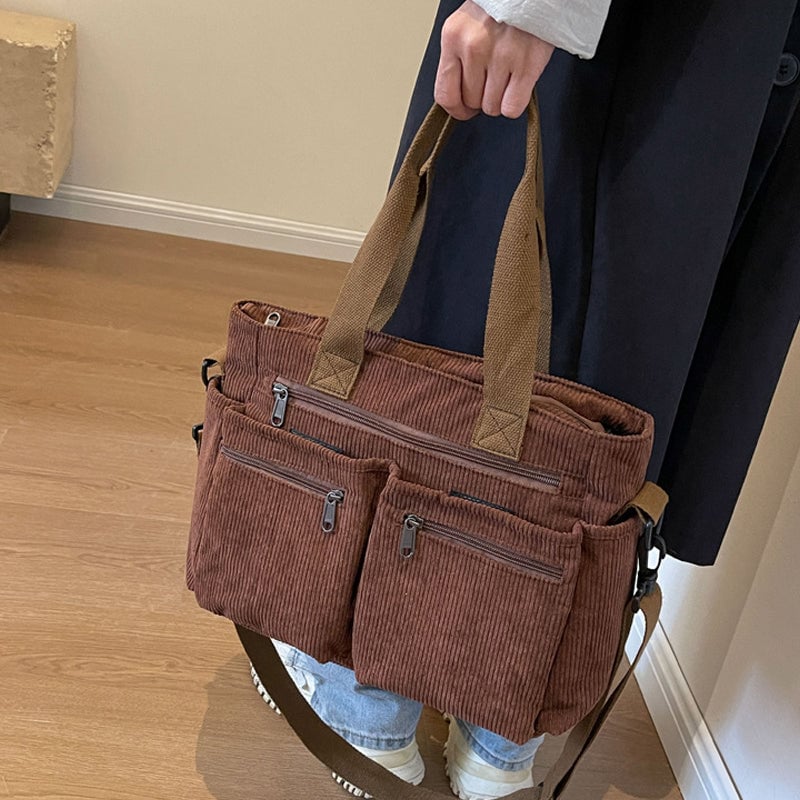 BowLift | Solid Color Corduroy Tote Bag