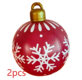 BowLift | Inflatable Christmas Ball Outdoor Decoration 60cm – Weather Resistant PVC Christmas Decoration