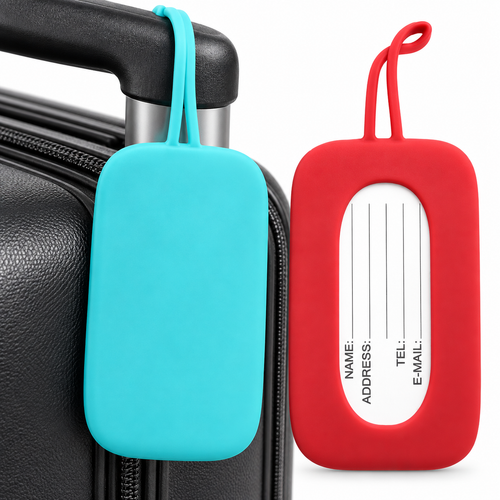 Silicone Protective Luggage Tag and Key Pouch with Flexible Loop Strap Bowlift
