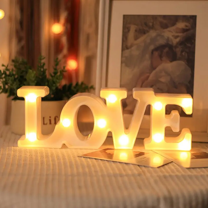 BowLift | LED letters, numbers, and symbols – luminous decoration with warm white light for parties and living spaces