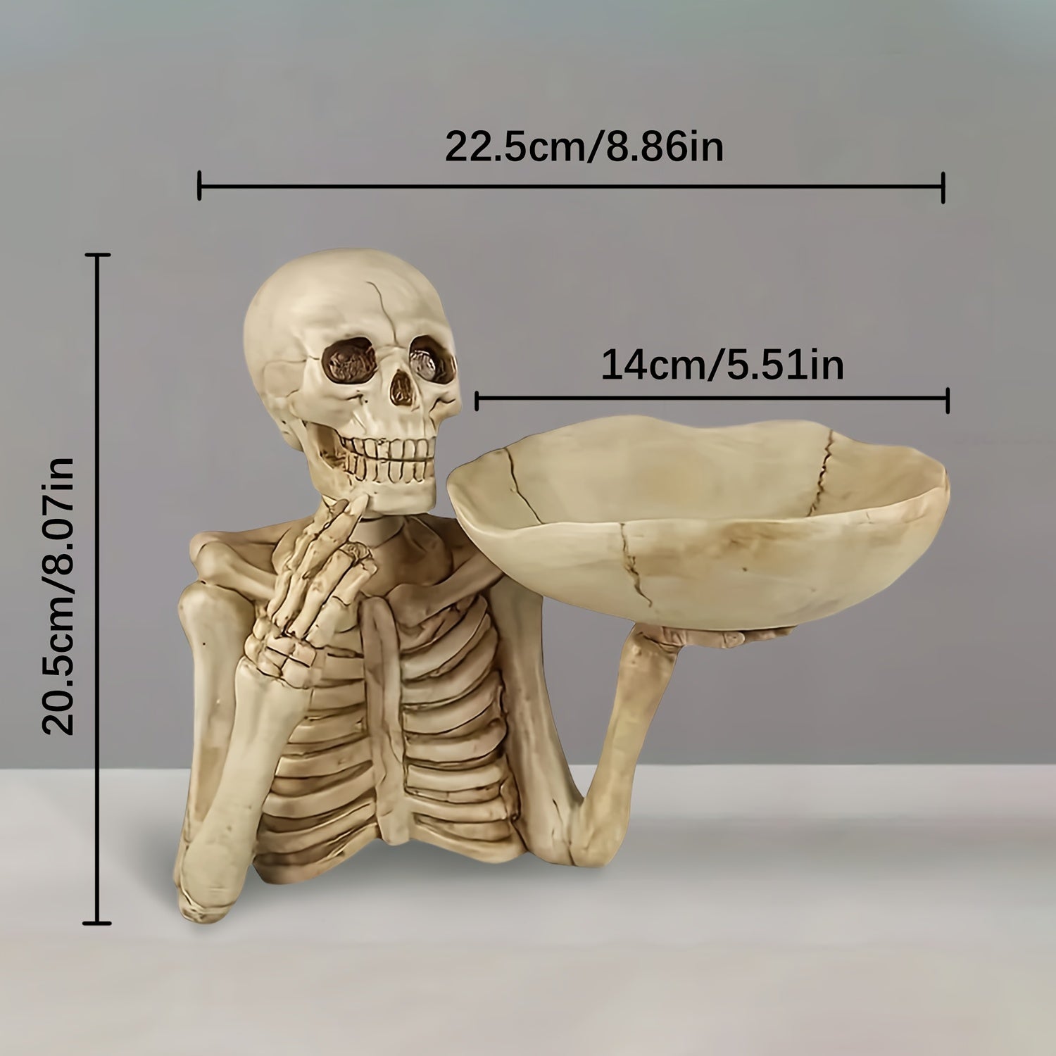 BowLift | GhoulBowl Skull Bowl – Resin Halloween Candy Bowl and Gothic Decoration