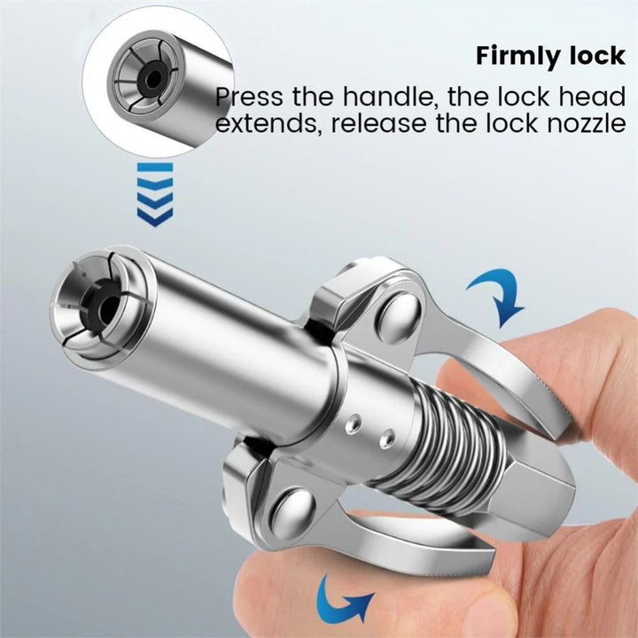 BowLift | Powerful lock on grease connections with spring flex lines