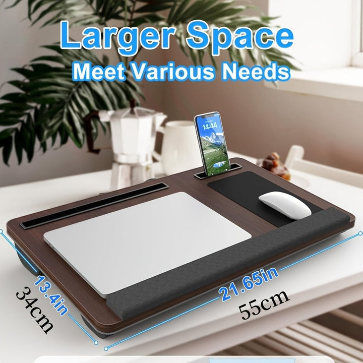 Ergonomic laptop stand with wrist support and device slots | Bowlift