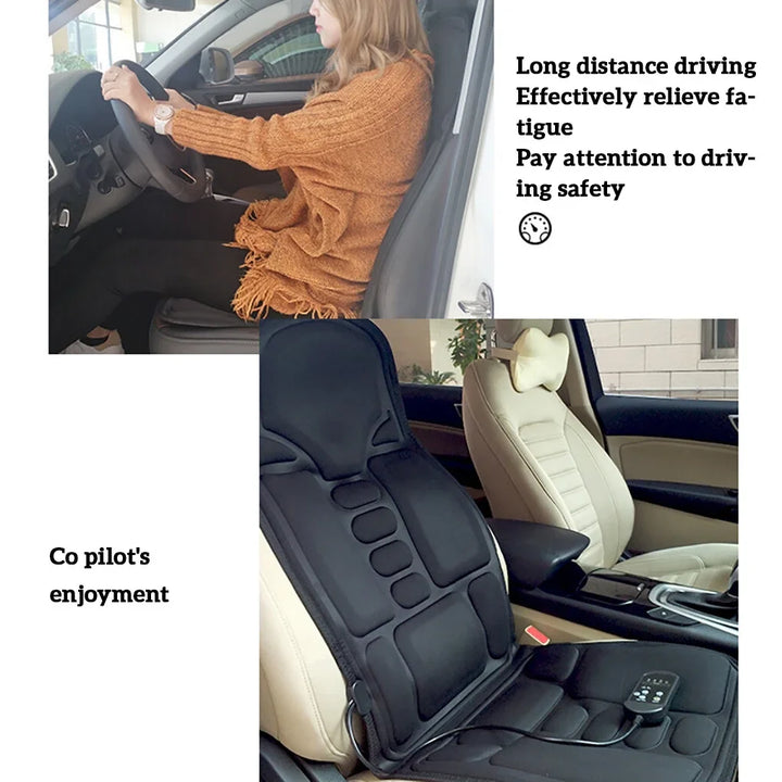 BowLift | Massage Chair Pad with Heat | 8 Massage Modes, Deep Tissue Relief & Portable for Home and Car Use