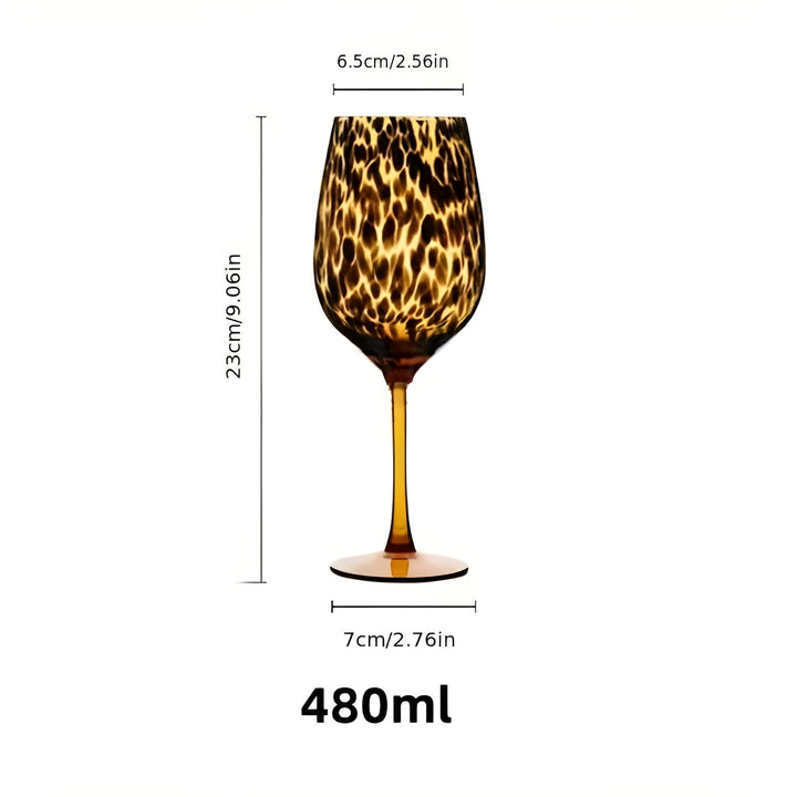 Leopard print wine glasses – Vintage design in set of 2 | Perfect for special occasions | Bowlift