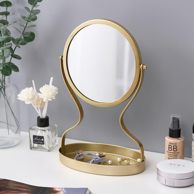 BowLift | Creative Metal Vanity Mirror with Multifunctional Jewelry Storage