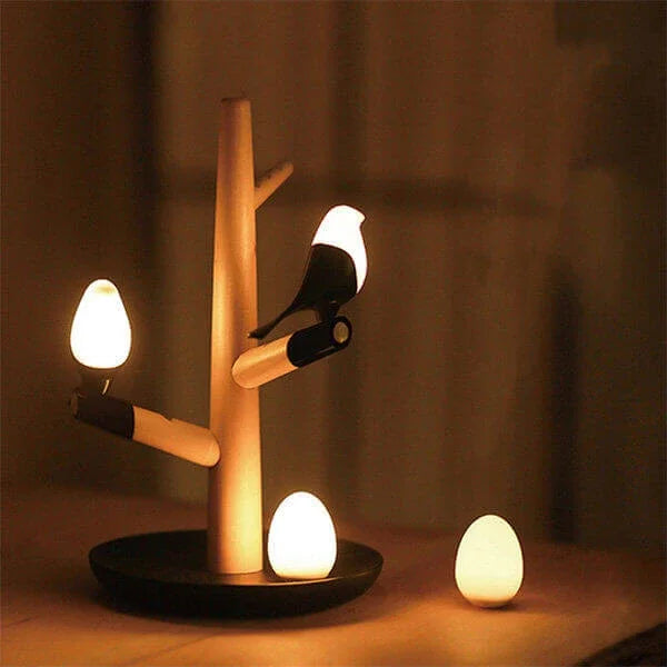 BowLift | BrightOak Elegance - Smart wooden table lamp with motion sensor