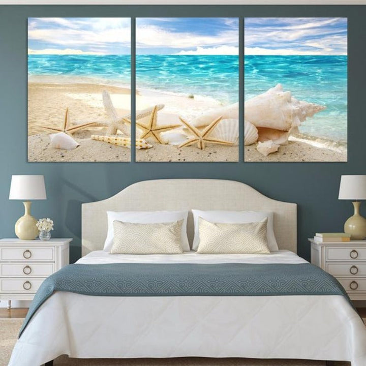 Sea Beach Shell View - Canvas Wall Art Painting | Bowlift
