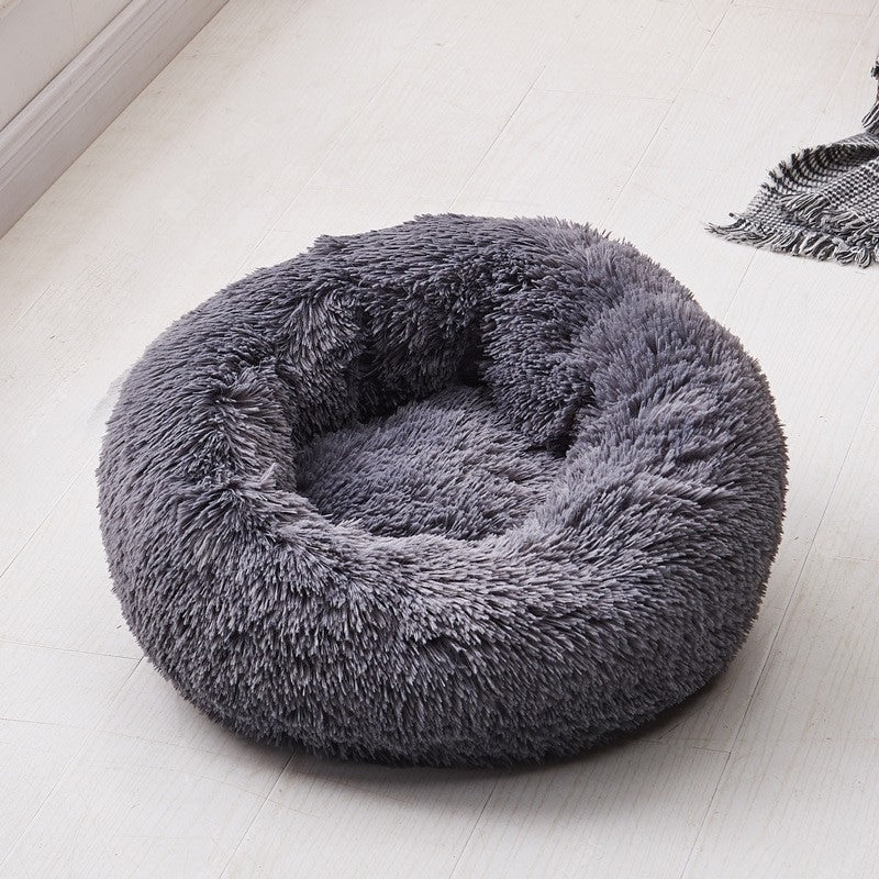 BowLift | Beef Plush Calming Donut Dog Bed for Small to Large Dogs