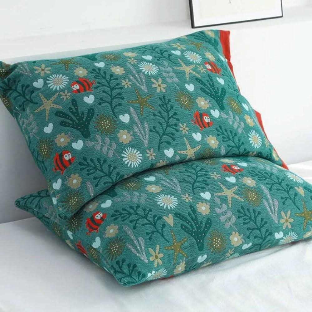 BowLift | Coral Floral Cotton Pillow Sham – Breathable & Reversible