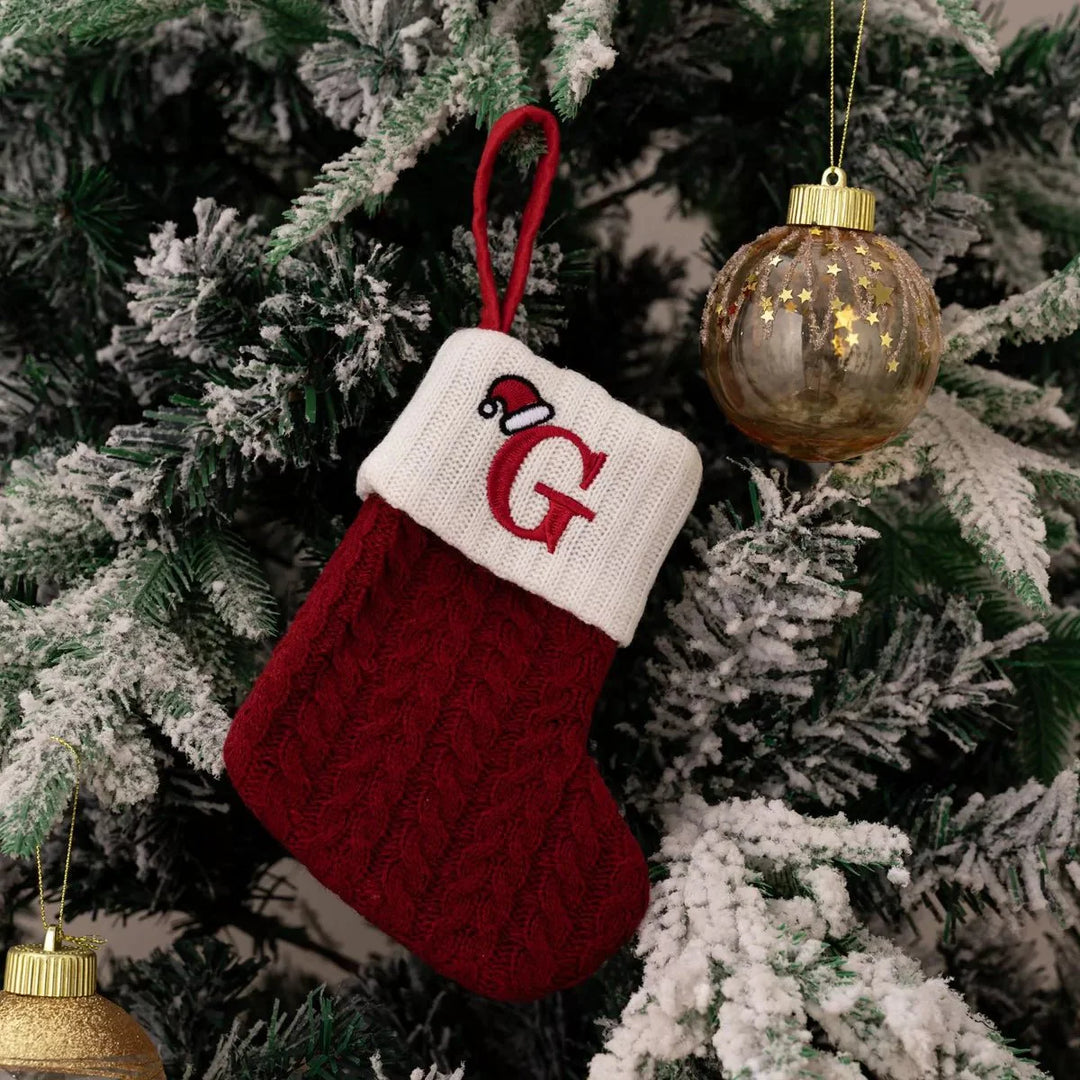 BowLift | Cable-Knit Contrast Christmas Stockings