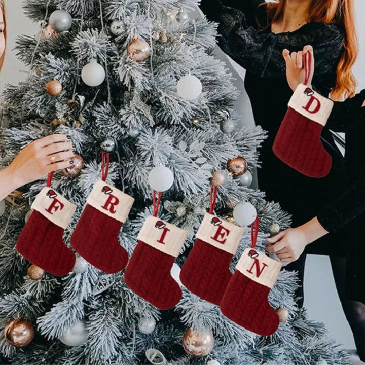 BowLift | Cable-Knit Contrast Christmas Stockings