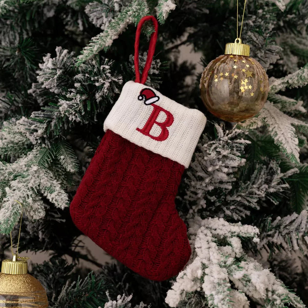 BowLift | Cable-Knit Contrast Christmas Stockings