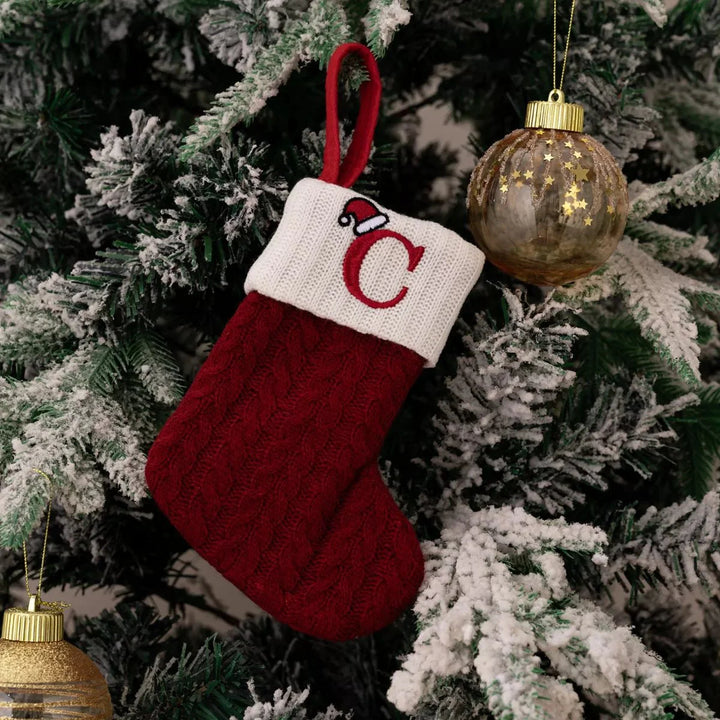 BowLift | Cable-Knit Contrast Christmas Stockings