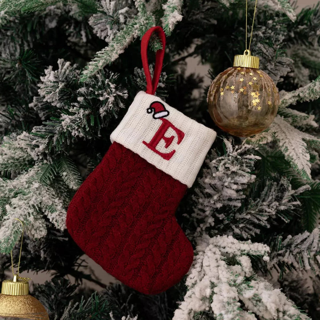BowLift | Cable-Knit Contrast Christmas Stockings