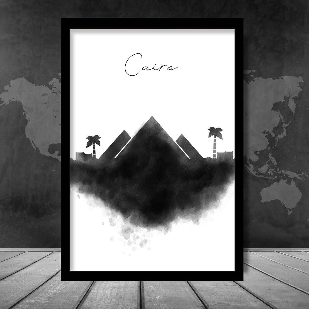 Cairo Watercolor Skyline City View Print | Bowlift
