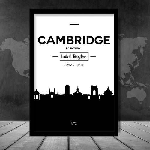 Cambridge City Skyline Cityscape Print | Bowlift