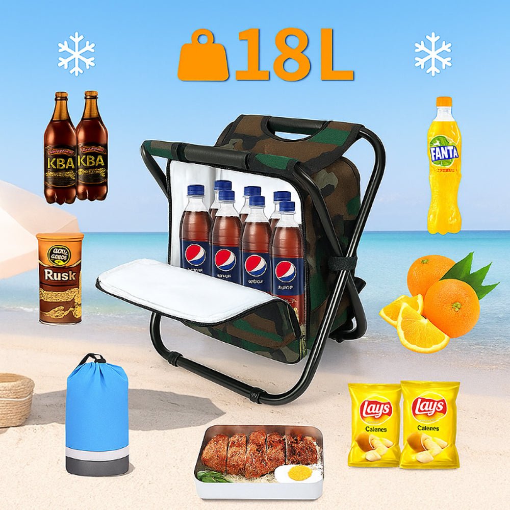 BowLift | Camochair Pack – 3-in-1 Backpack, Cooler & Folding Chair for Outdoor Adventures