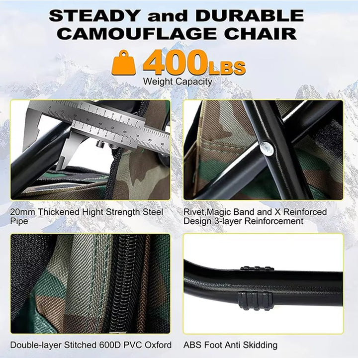 BowLift | Camochair Pack – 3-in-1 Backpack, Cooler & Folding Chair for Outdoor Adventures