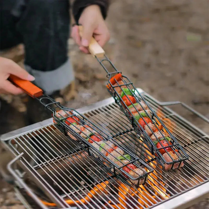 Camping Grill Basket Portable Barbecue Grilling Basket BBQ Basket | Bowlift