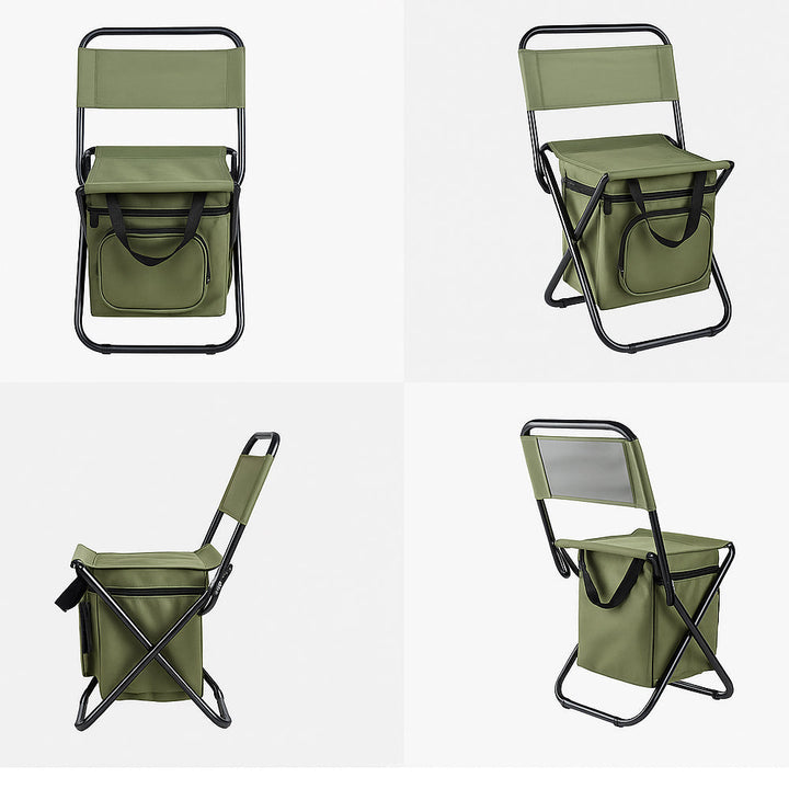 ChillPack Outdoor Chair – Folding Camping Chair with Backrest and Integrated Cooler Bag | Bowlift
