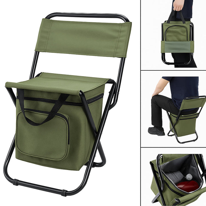 ChillPack Outdoor Chair – Folding Camping Chair with Backrest and Integrated Cooler Bag | Bowlift