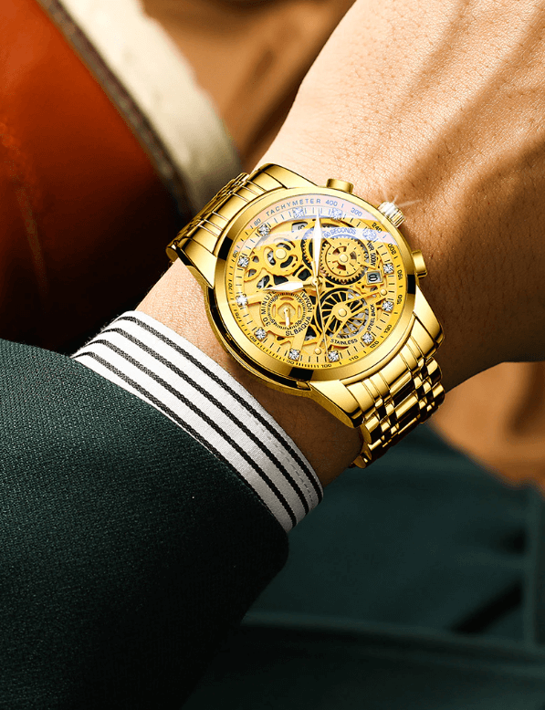 SkeletonWatch - Stijlvol Herenhorloge met Zwart Design Bowlift