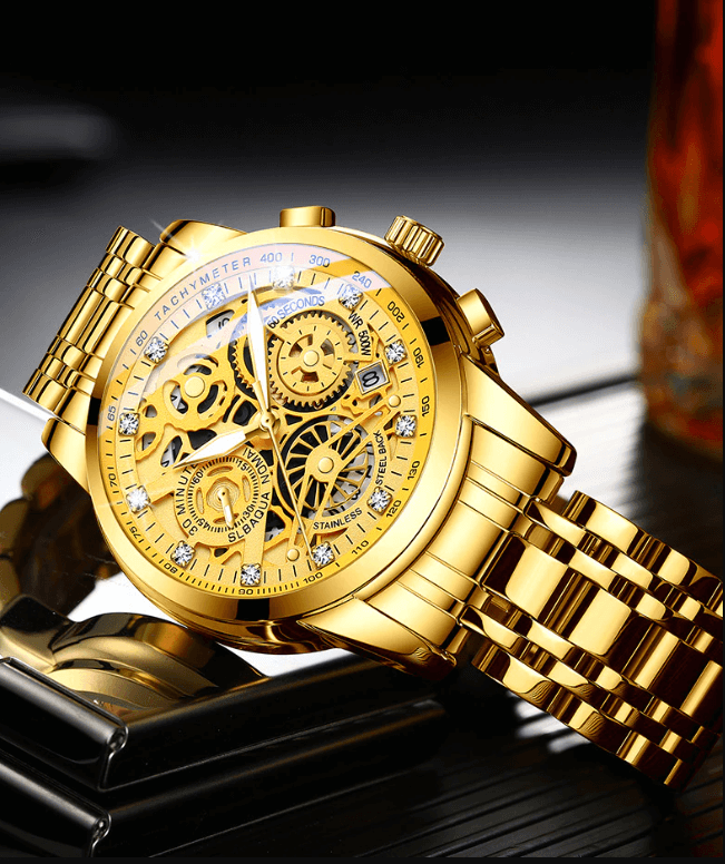SkeletonWatch - Stijlvol Herenhorloge met Zwart Design Bowlift