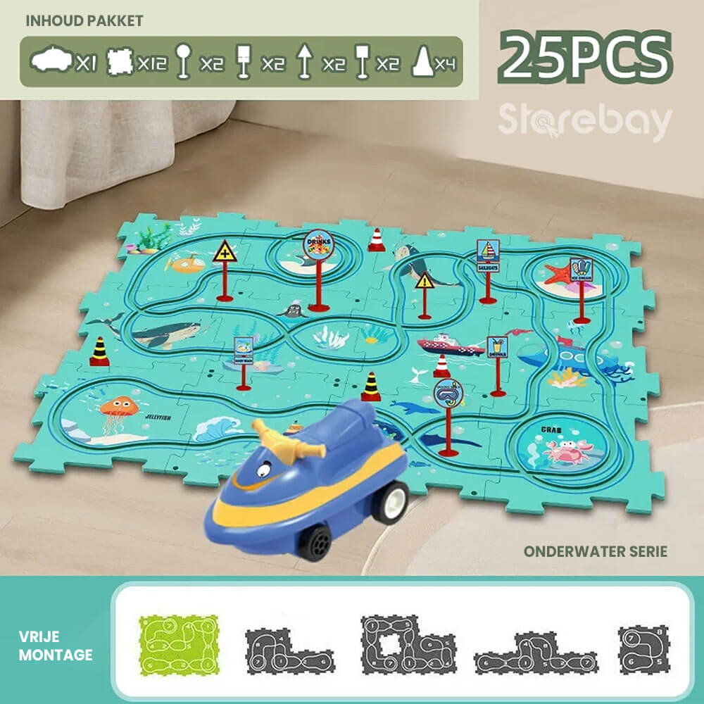 BowLift | Carpuzzle – Creative race track puzzle with car & accessories