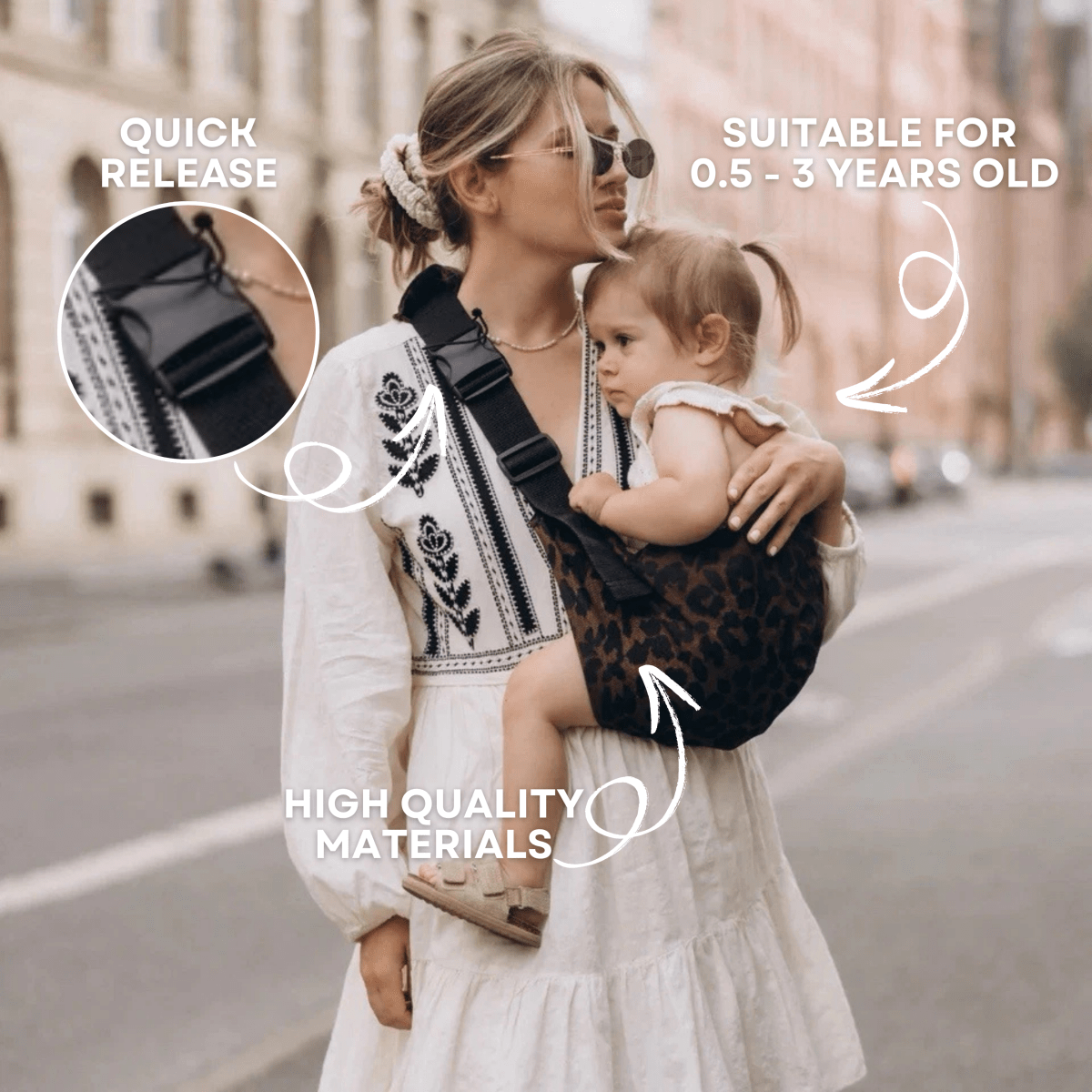 BowLift | Carrynest Baby Sling – Ergonomic Hip Seat Carrier for Comfortable, Hands-Free Babywearing