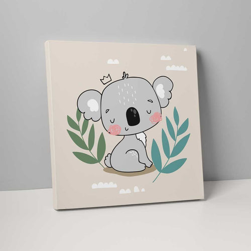 Boho Safari Jungle Koala Beige and Gray on Canvas | Bowlift