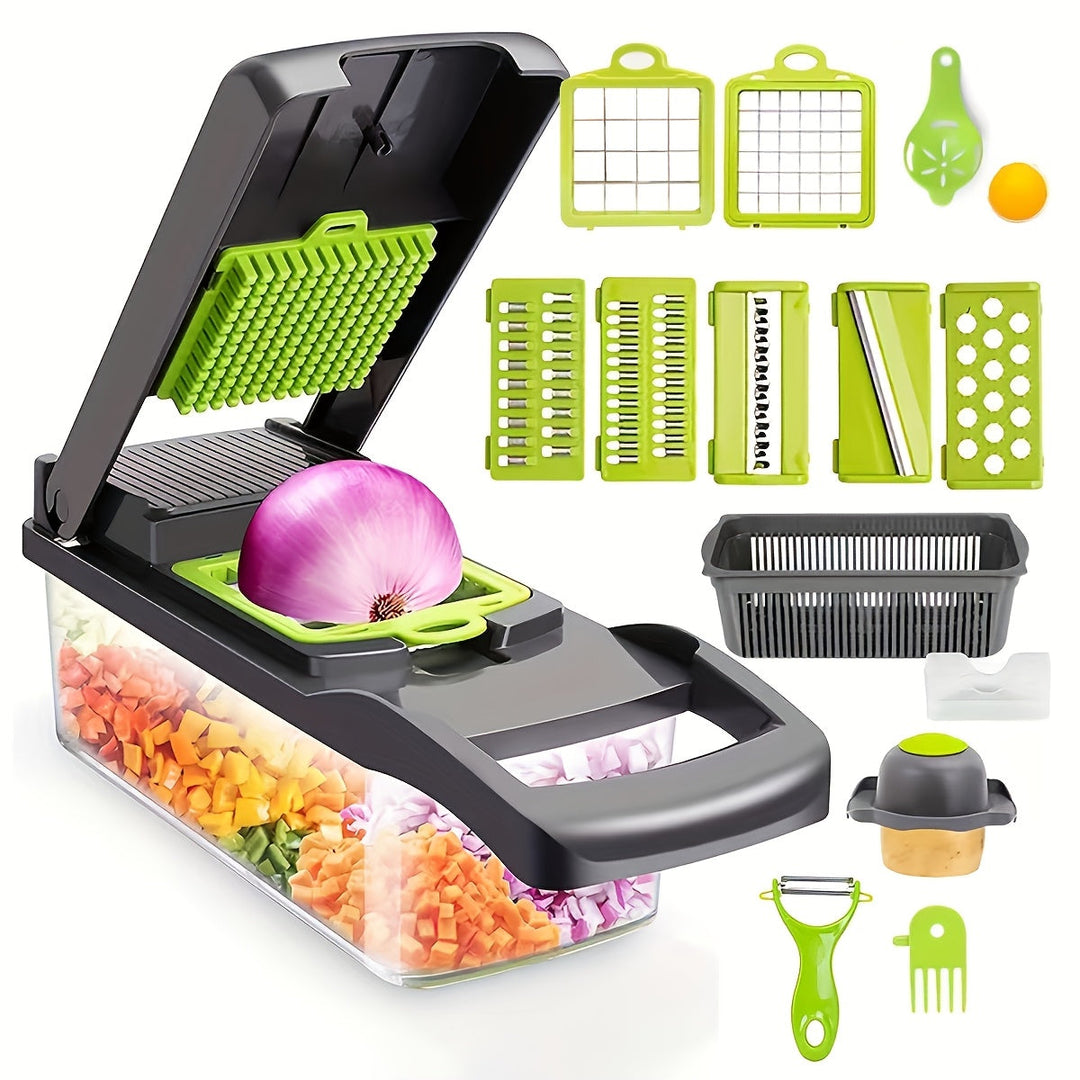 Multifunctional Vegetable Cutter 16-in-1 with Catch Container | Bowlift