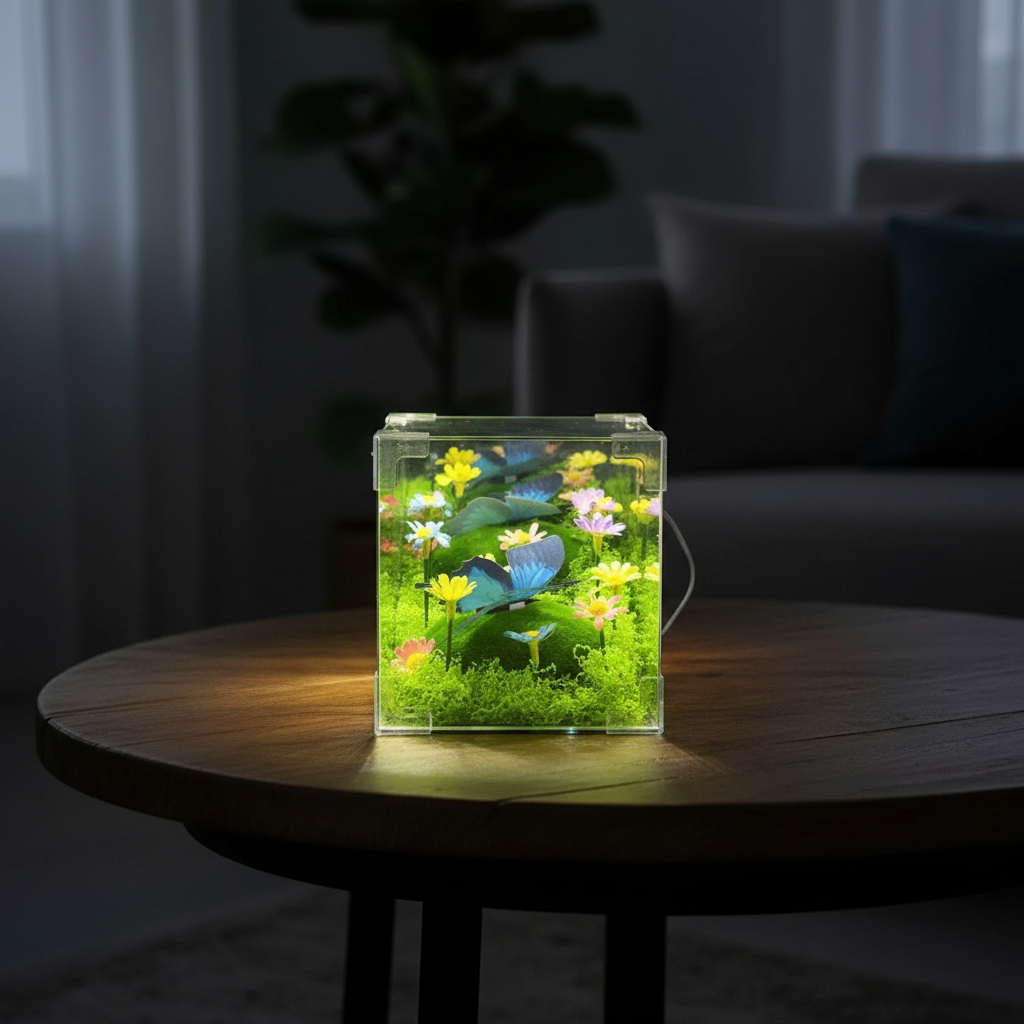 LED Butterfly Garden Cube Night Light Decor | Bowlift