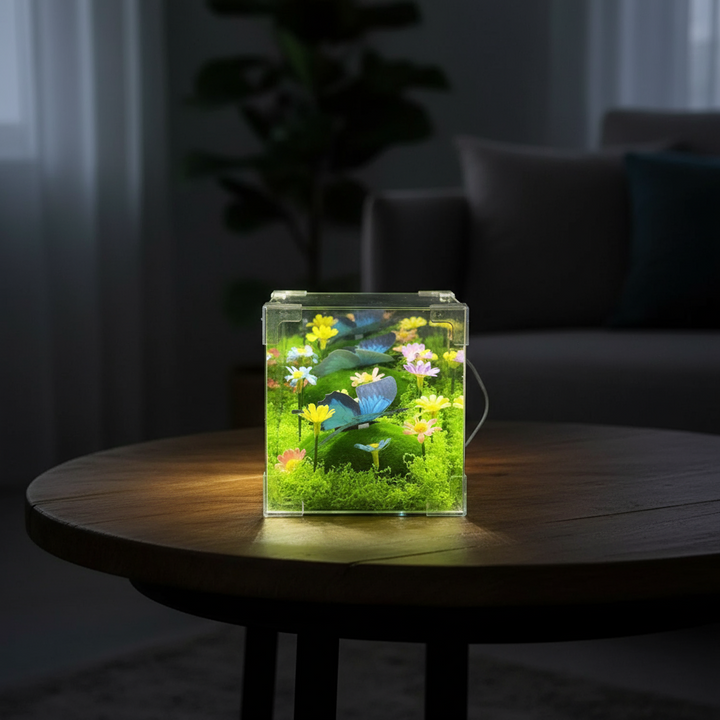 LED Butterfly Garden Cube Night Light Decor | Bowlift