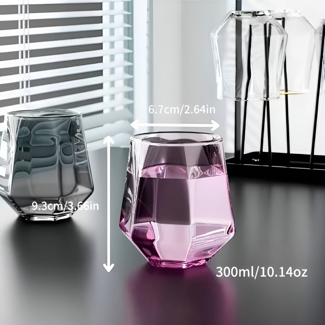 Glass Cup in Transparent Design, 4-Piece Set – Stylish and Decorative Design | 300 ml Glass Cup for Water, Juice, and Tea | Bowlift