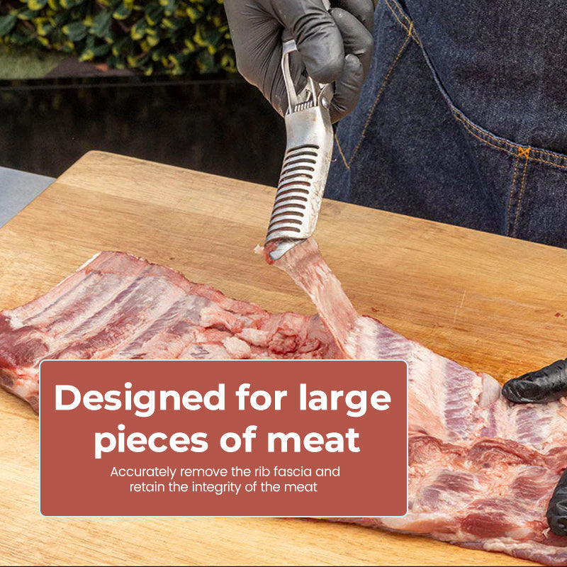 BowLift | Rib Membrane Remover Tool | Stainless Steel | Ergonomic Handle | Easy Meat Prep
