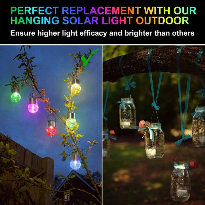 BowLift | Multicolor Crackle Glass Hanging Solar Light