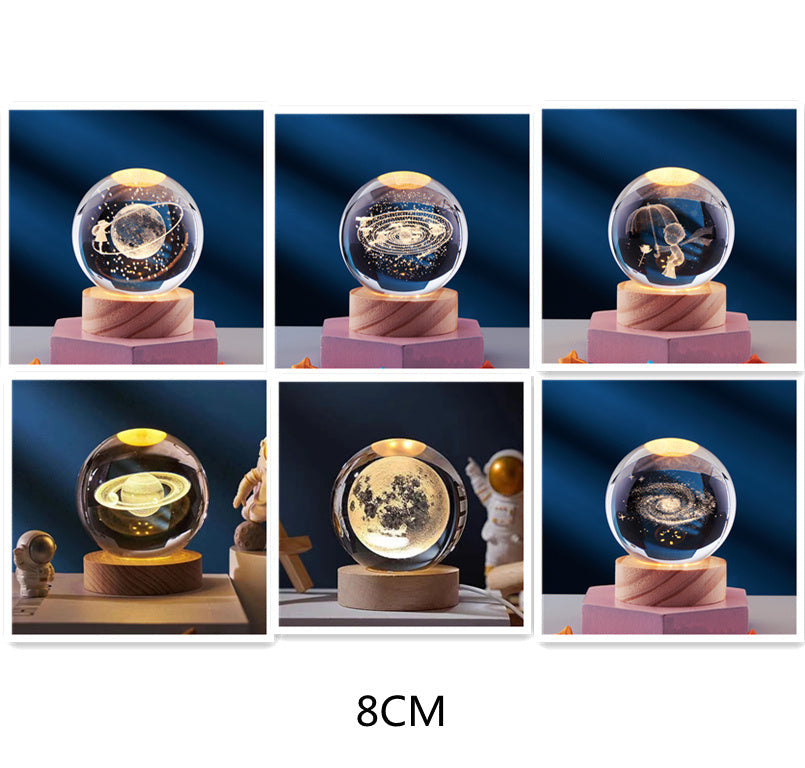 CrystalLight - 3D Crystal Night Lamp with LED Lighting | Ambient Lighting for Bedroom or Living Room | Bowlift